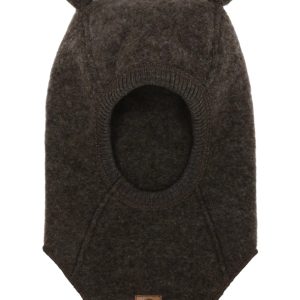 Mikk-Line Elefanthue m. ører - Dark Brown Melange - Mikk-Line