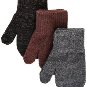 Mikk-Line Luffer - 3-pak - Dark Mink/Black/Antrazite m. glitter - Mikk-Line