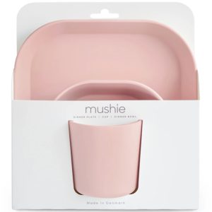 Mushie Spisesæt - Firkantet - Blush - Mushie