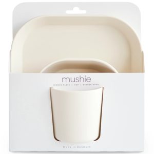 Mushie Spisesæt - Firkantet - Ivory - Mushie