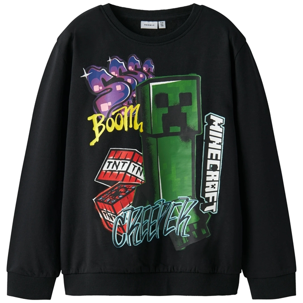 Name It Minecraft Sweatbluse - NKMDAI Creeper - Black - Name It