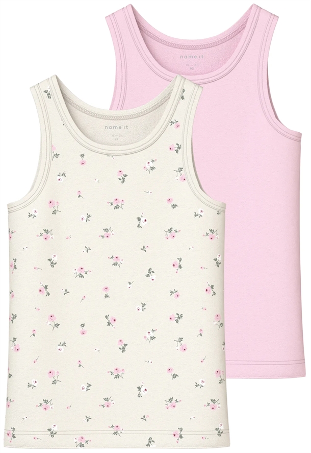 Name It Undertrøje - 2-pak NMFTANK TOP - Jet Stream Flower Ballerina - Name It