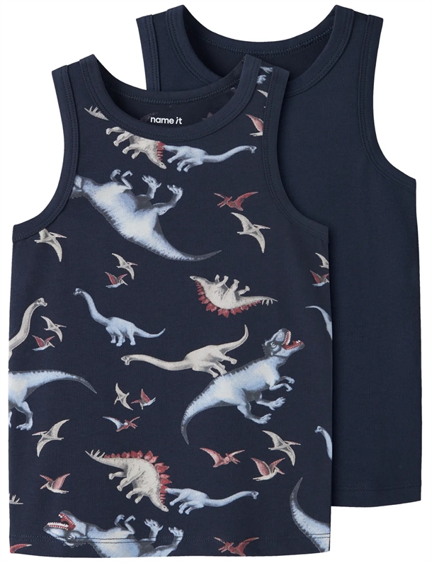 Name It Undertrøje - 2-pak NMMTANK TOP - Dino Navy Blazer - Name It