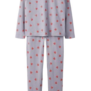 Name It nattøj - NKFNIGHTSET HEARTS - Lavender Gray - Name It